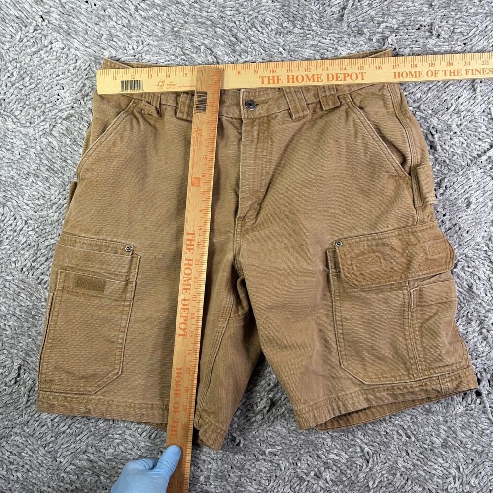Duluth Fire Hose Cargo Shorts Mens 34x10 Brown Utility Pockets Workwear Canvas - Picture 5 of 7